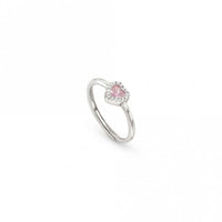 All My Love Silver & Pink CZ Heart Ring