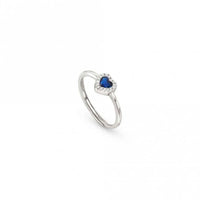 All My Love Silver & Blue CZ Heart Ring