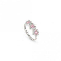 All My Love Silver & Rich Pink CZ Heart Ring