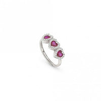 All My Love Silver & Rich Red CZ Heart Ring
