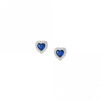 All My Love Silver & Blue CZ Heart Earrings