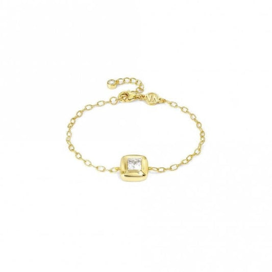Domina Square Bracelet in Gold and CZ