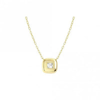 Domina Square Necklace in Gold and CZ