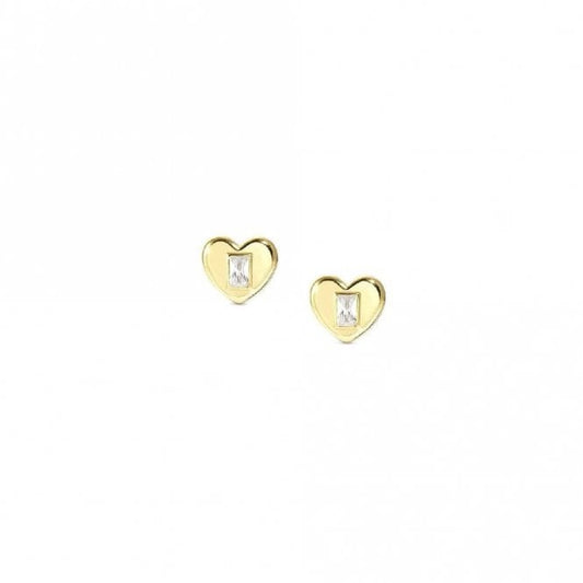 Domina Heart Earrings in Gold and CZ