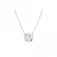 Domina Square Necklace in Silver and CZ