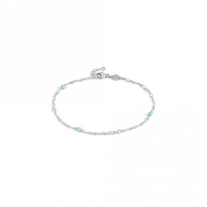 Anklets with Turquoise Stones in Silver & CZ