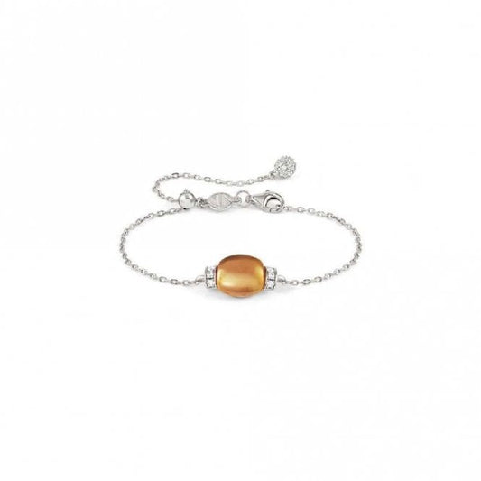 My Radiance Amber Yellow Bracelet In Silver with CZ and Imitation Stones
