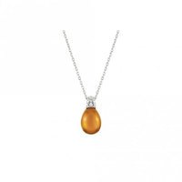 My Radiance Amber Yellow Necklace In Silver with CZ and Imitation Stones