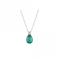 My Radiance Paraiba Tourmaline Green Necklace In Silver with CZ and Imitation Stones
