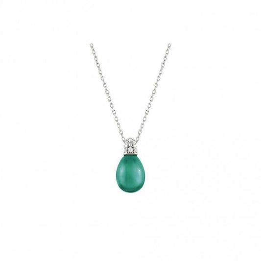 My Radiance Paraiba Tourmaline Green Necklace In Silver with CZ and Imitation Stones