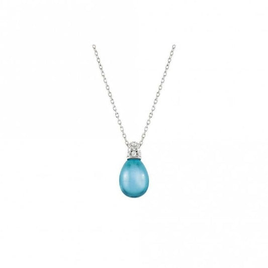 My Radiance Light Blue Topaz Necklace In Silver with CZ and Imitation Stones