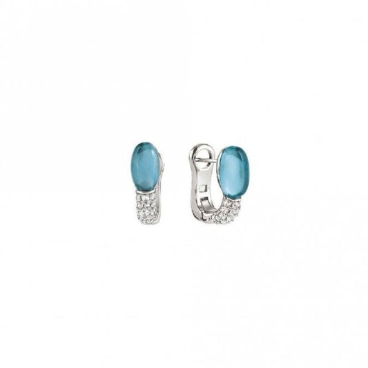 My Radiance Light Blue Topaz Earrings In Silver with CZ and Imitation Stones