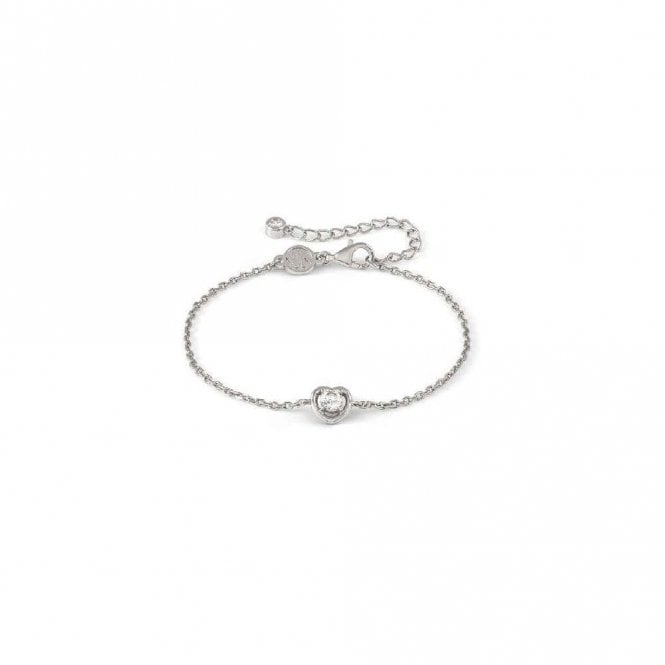 Cosmic Love Heart Bracelet in Silver with CZ