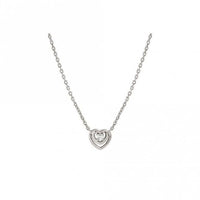 Cosmic Love Heart Necklace in Silver with CZ
