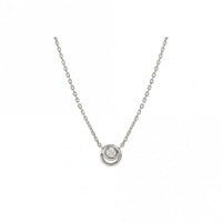 Cosmic Love Circle Necklace in Silver with CZ