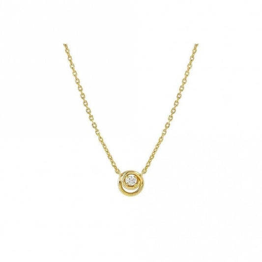 Cosmic Love Circle Necklace in Gold with CZ