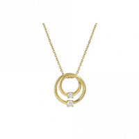 Cosmic Love Large Circle Necklace in Gold with CZ