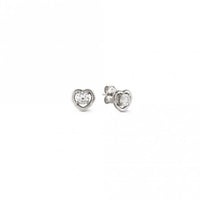 Cosmic Love Heart Earrings in Silver with CZ