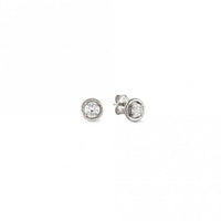Cosmic Love Circle Earrings in Silver with CZ
