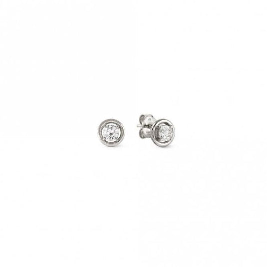 Cosmic Love Circle Earrings in Silver with CZ
