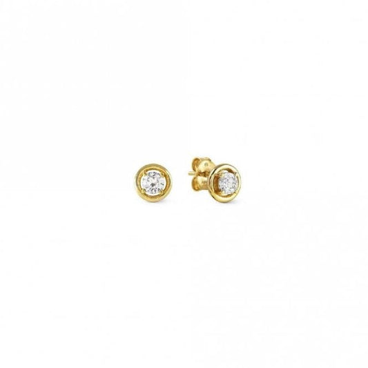 Cosmic Love Circle Earrings in Gold with CZ