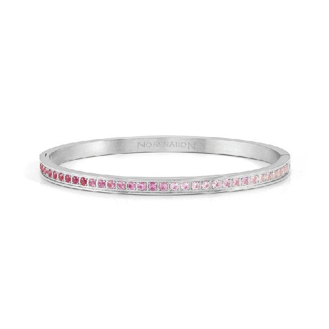 Pretty Bangles Small Bracelet in Silver & Pink CZ
