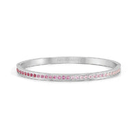 Pretty Bangles Small Bracelet in Silver & Pink CZ