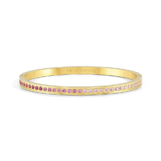 Pretty Bangles Small Bracelet in Gold & Pink CZ