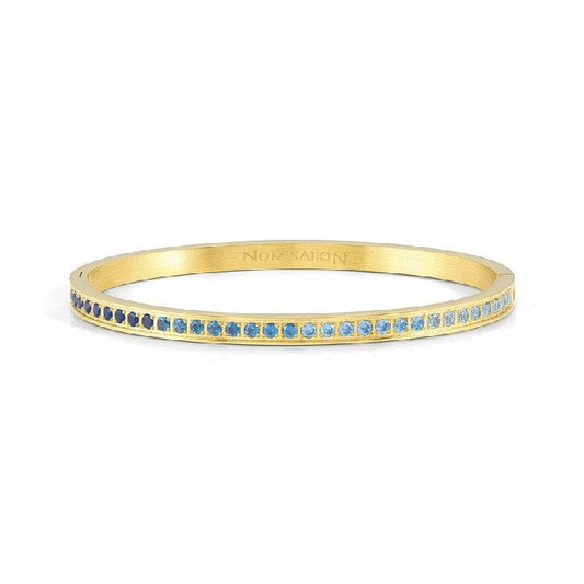 Pretty Bangles Small Bracelet in Gold & Light Blue CZ
