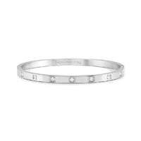 Pretty Bangles Small Bracelet in Silver & Square CZ