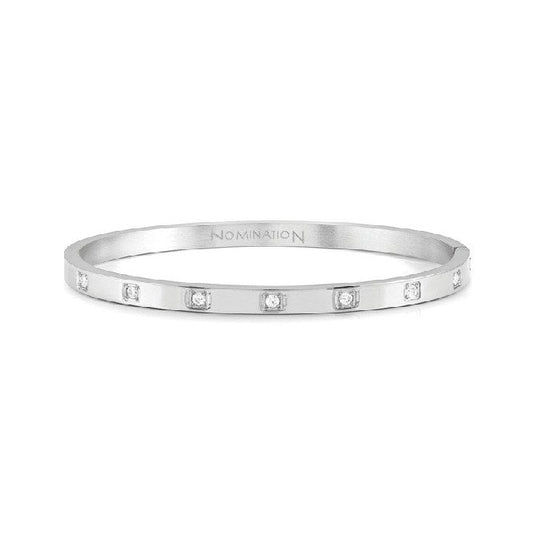 Pretty Bangles Small Bracelet in Silver & Square CZ