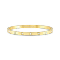Pretty Bangles Large Bracelet in Gold & Square CZ