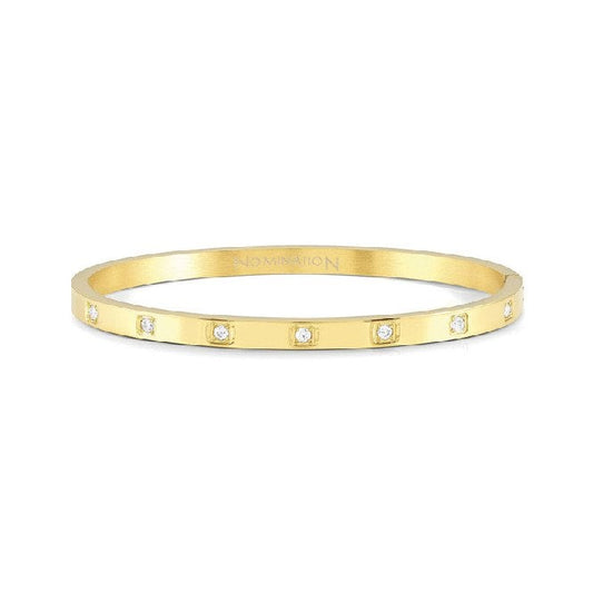 Pretty Bangles Large Bracelet in Gold & Square CZ