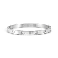 Pretty Bangles Large Pave Heart Bracelet in Silver & CZ