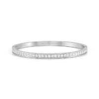 Pretty Bangles Small Bracelet in Silver & Clear White CZ