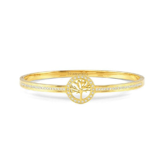 Pretty Bangles Large Tree of Life Bracelet in Gold & CZ