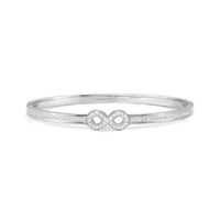 Pretty Bangles Large Infinity Bracelet in Silver & CZ