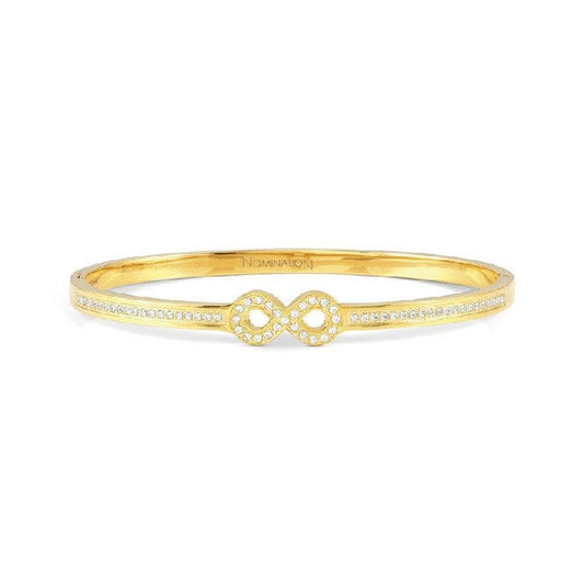 Pretty Bangles Large Infinity Bracelet in Gold & CZ