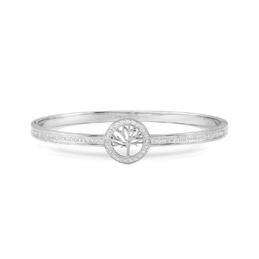 Pretty Bangles Large Tree of Life Bracelet in Silver & CZ