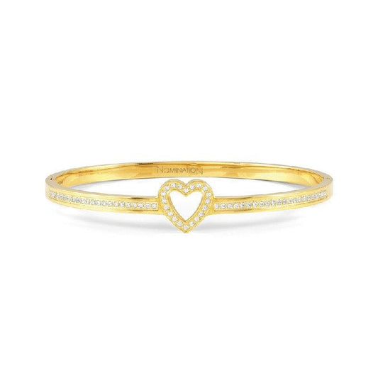 Pretty Bangles Small Heart Bracelet in Gold & CZ