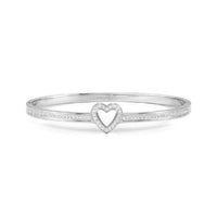 Pretty Bangles Small Heart Bracelet in Silver & CZ