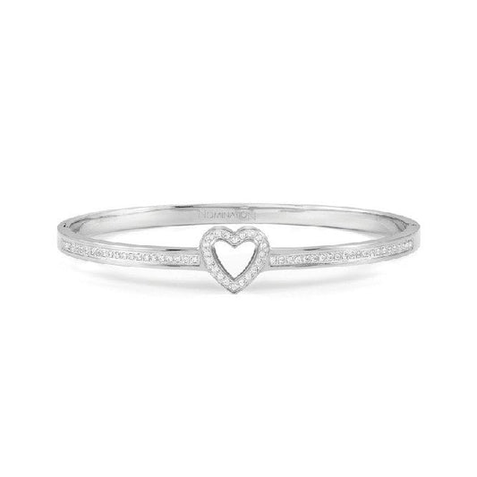 Pretty Bangles Small Heart Bracelet in Silver & CZ