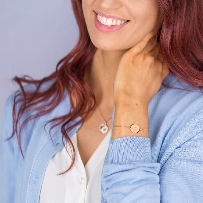 I am Enough Disc Bracelet in Rose Gold