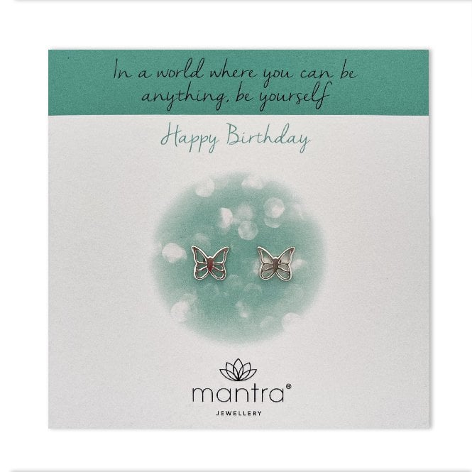 Birthday Butterfly Earrings in Sterling Silver