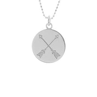 Crossed Arrows Disc Necklace in Sterling Silver