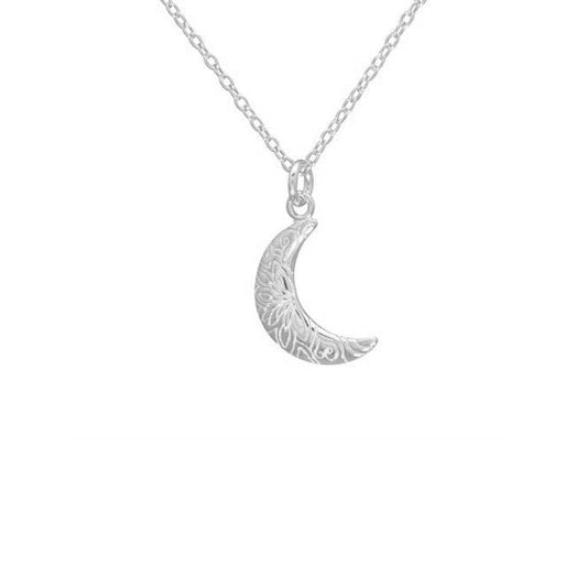 Crescent Moon Necklace in Sterling Silver