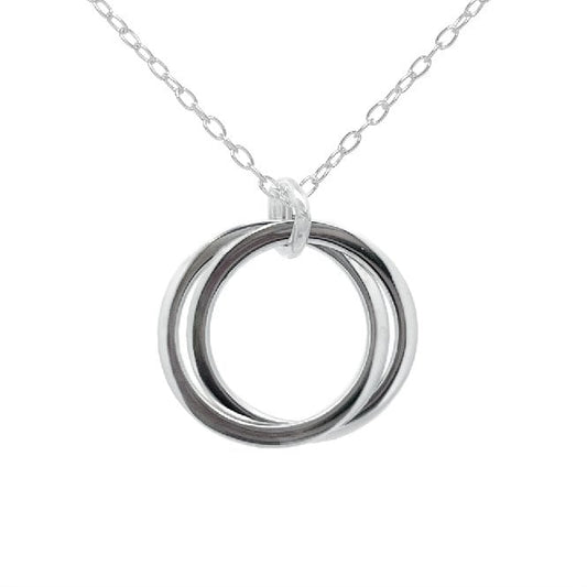 Friendship Linked Circles Necklace in Sterling Silver