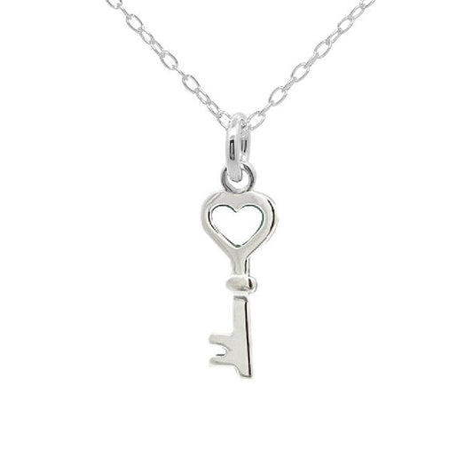 21st Birthday Key Necklace in Sterling Silver