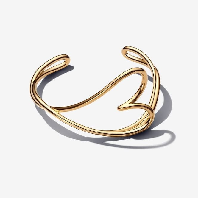 Gold Organically Shaped Heart Bangle, 17.5cm