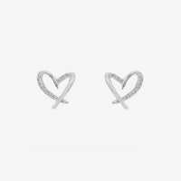 Silver Heart Stud Earrings